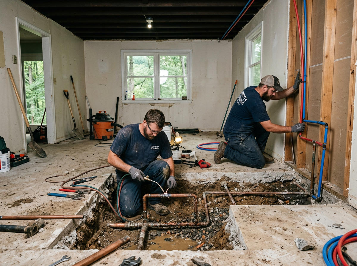 Slab Leak: Spot Repair or Reroute?